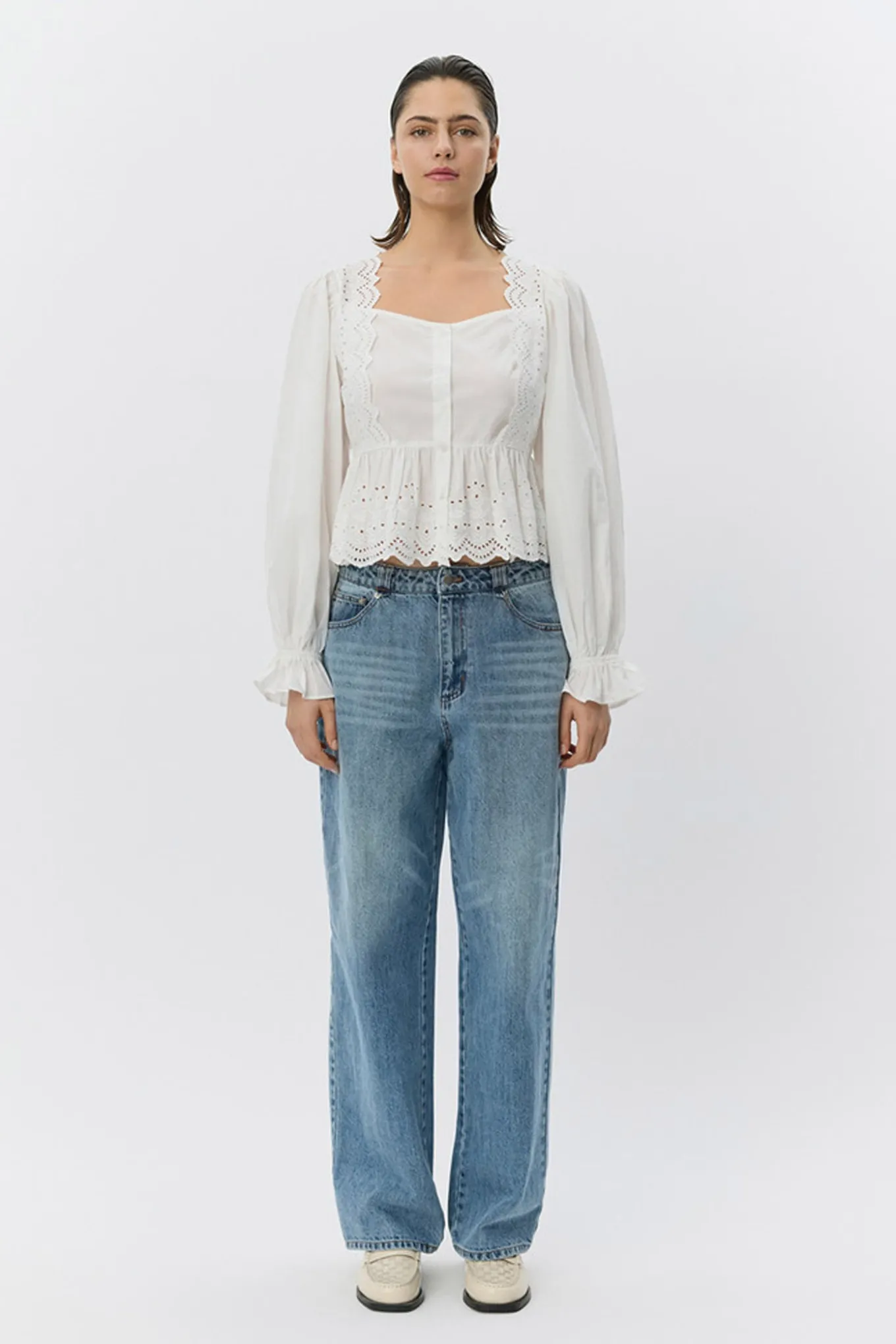 ARIASW BRODERIE ANGLAISE SHIRT 0103 Off white S261185