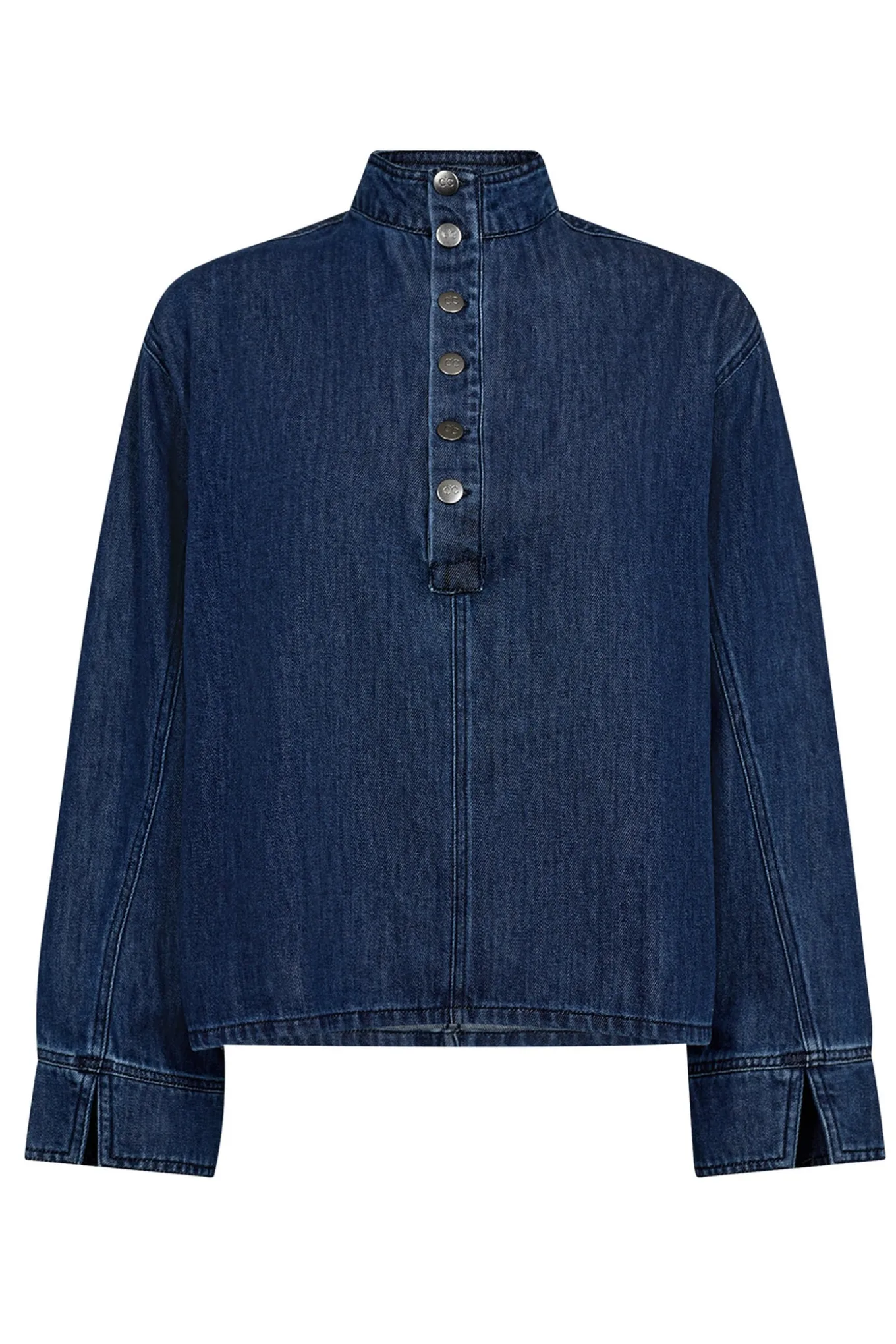 AzminaCC Denim Placket Blouse 552Denim blue 35948