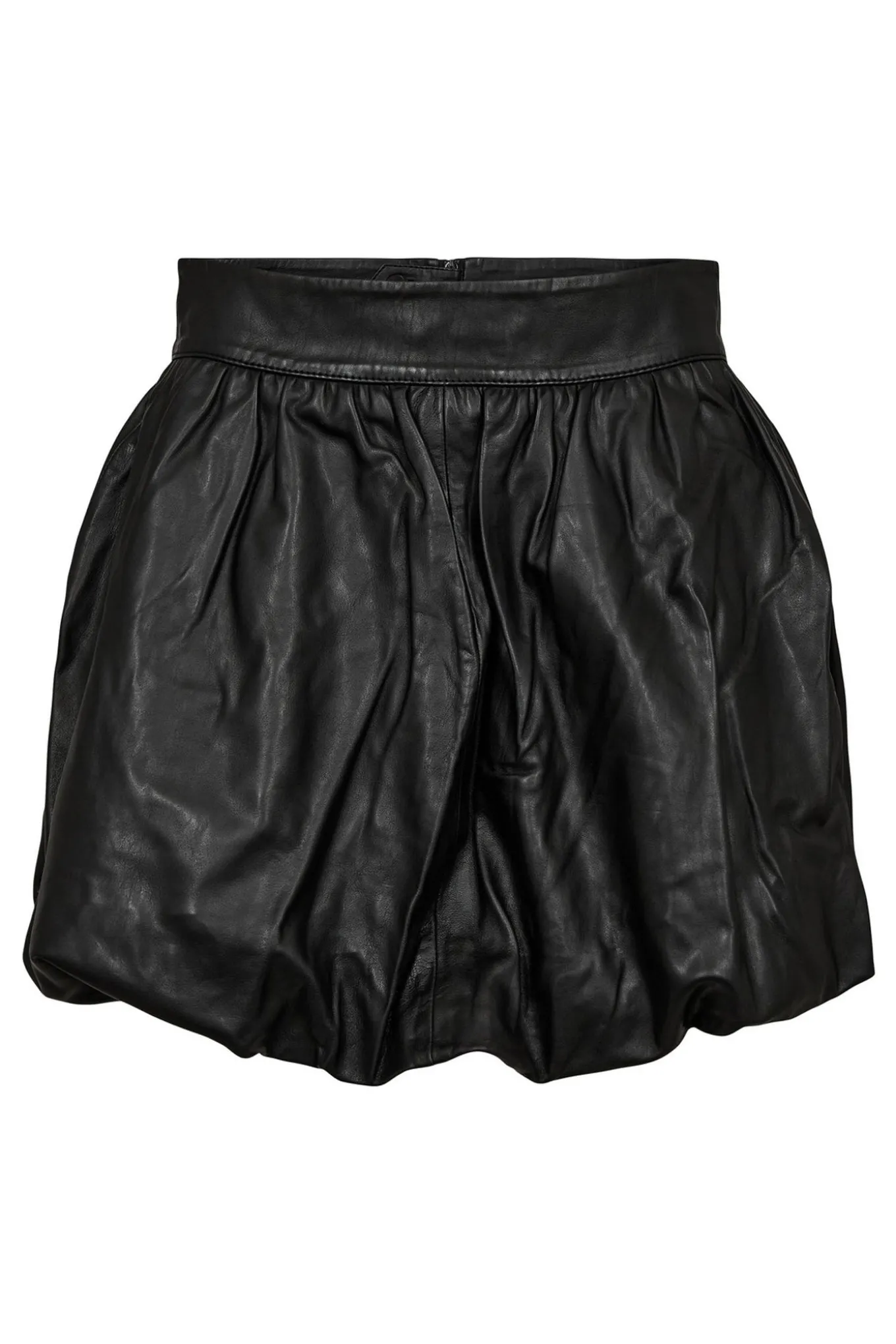 Balloon Leather Skirt Black HL10384