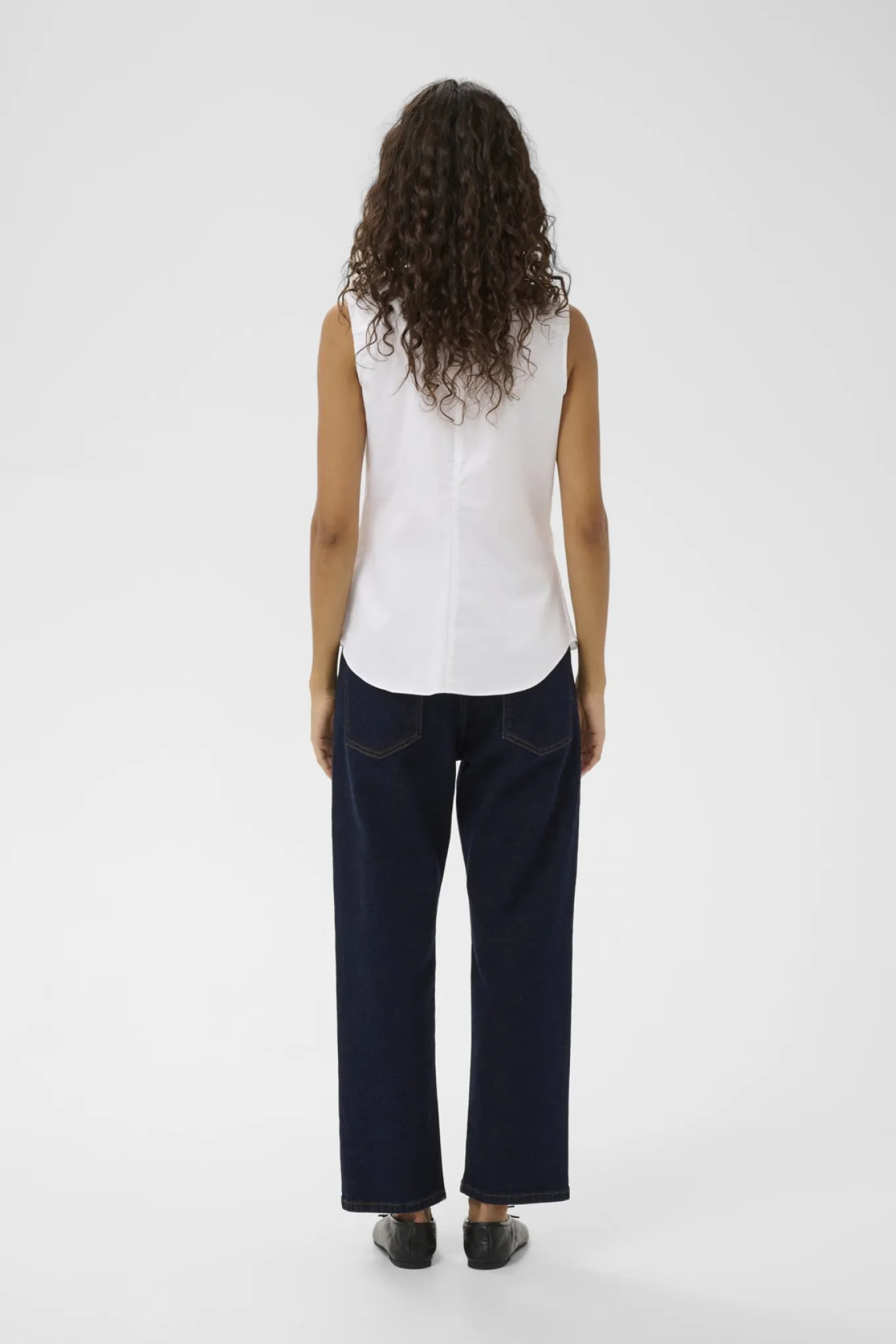 BelinaIW Sleeveless Shirt Pure White 300001 30111204