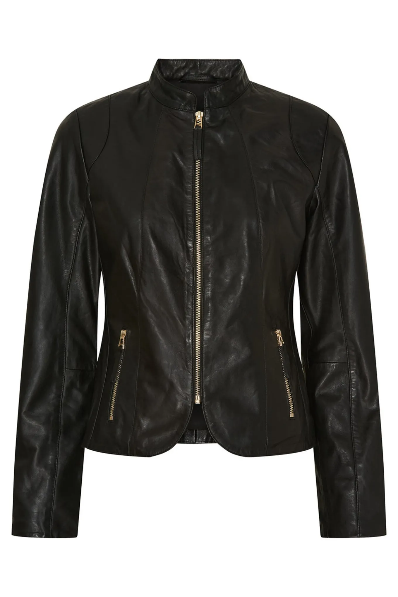 Biker Jacket Black w. Light Gold acc. 100278