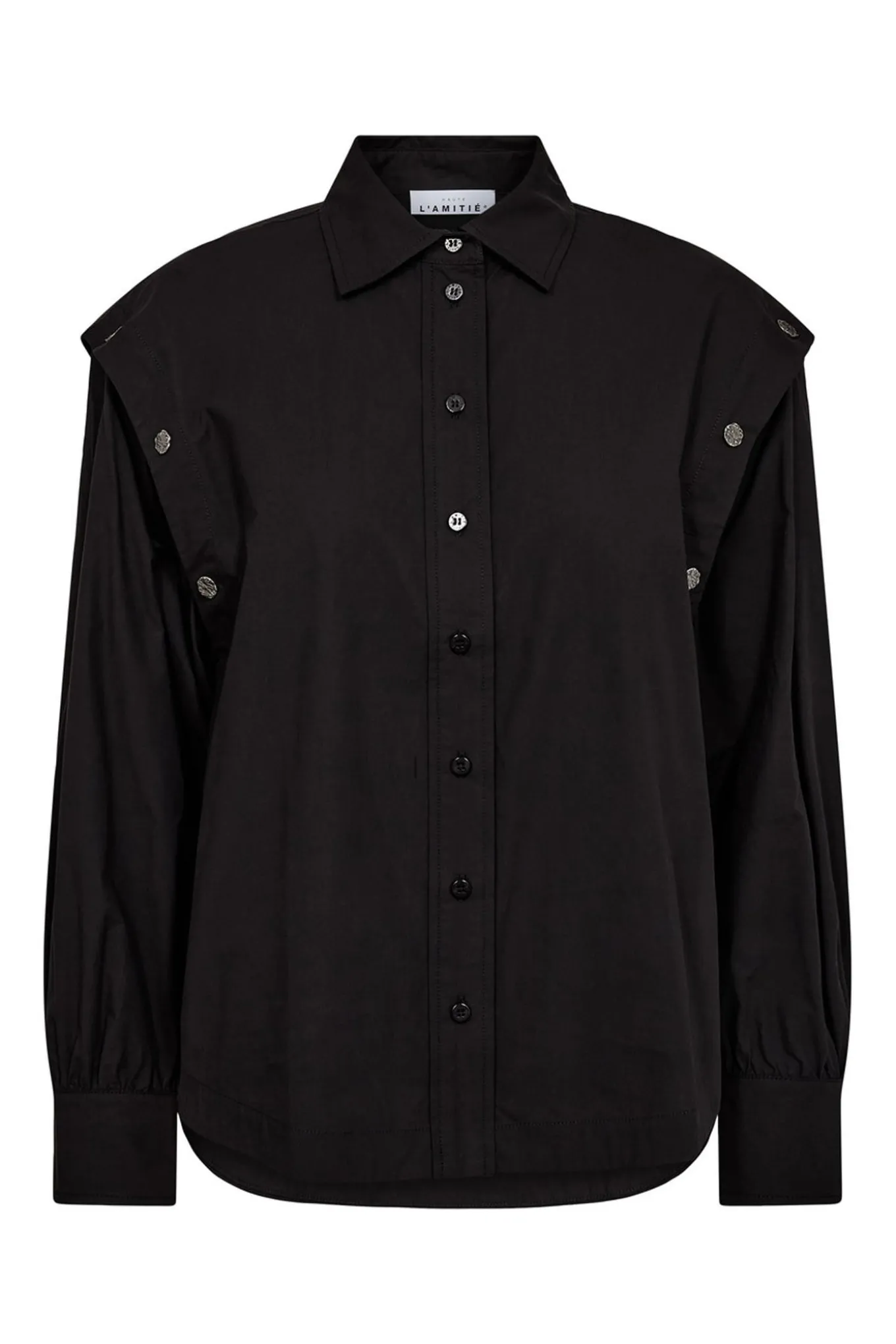 Button Sleeve Shirt Black HL10399