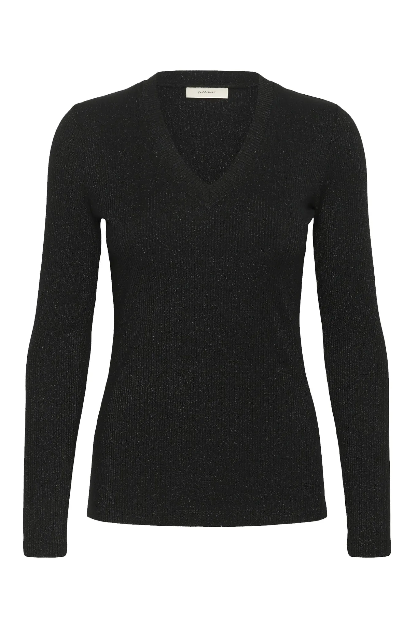 DagnaIW Lurex V Tshirt Black Glitter 30111092
