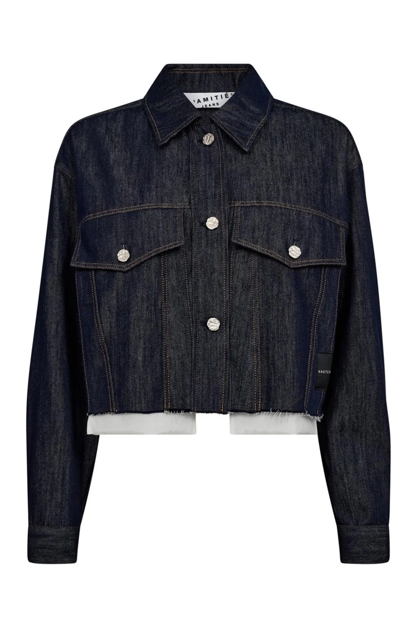 Denim Cargo Crop Shirt Dark Denim HL10318