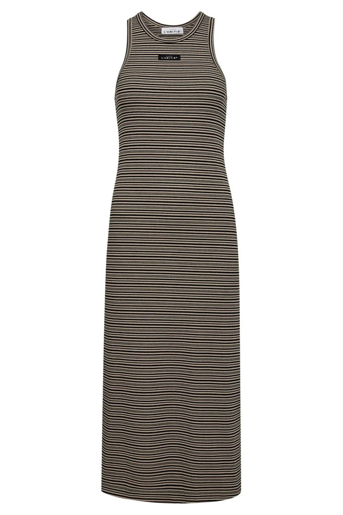 Dessert Rib Stripe Dress WALNUT HL10136