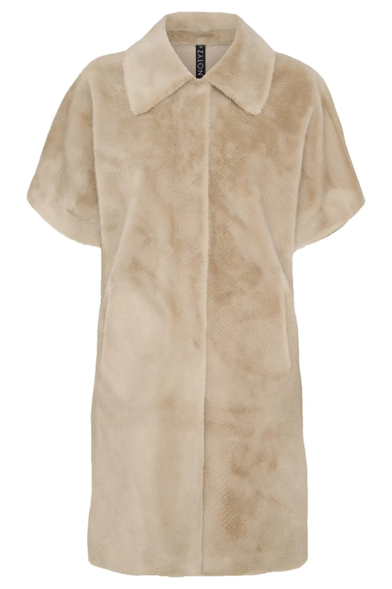 Faux Fur Long SS Jacket Sand Shell 40497
