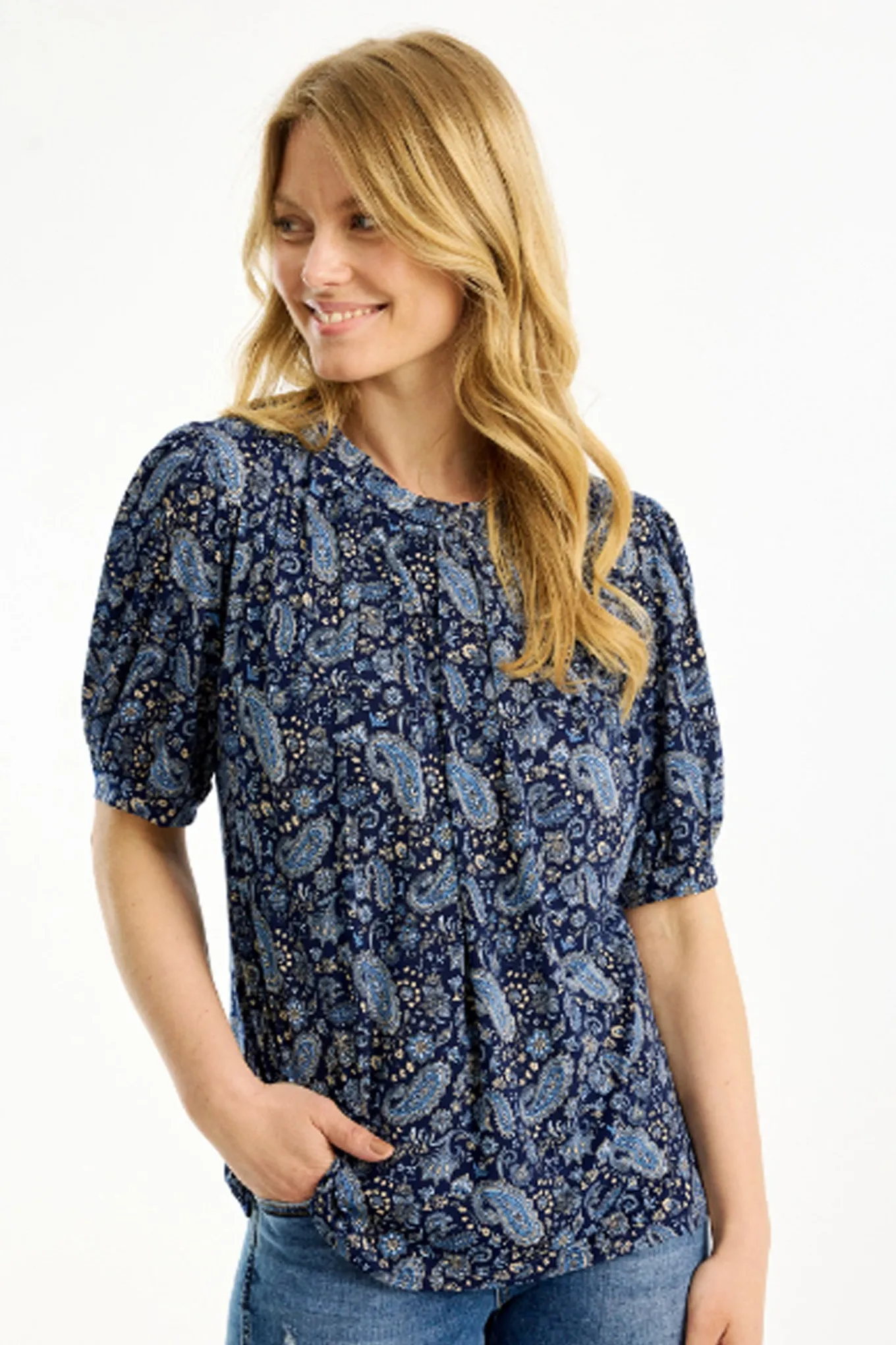 Grazia blouse 1/2 sleeves Blue 16779