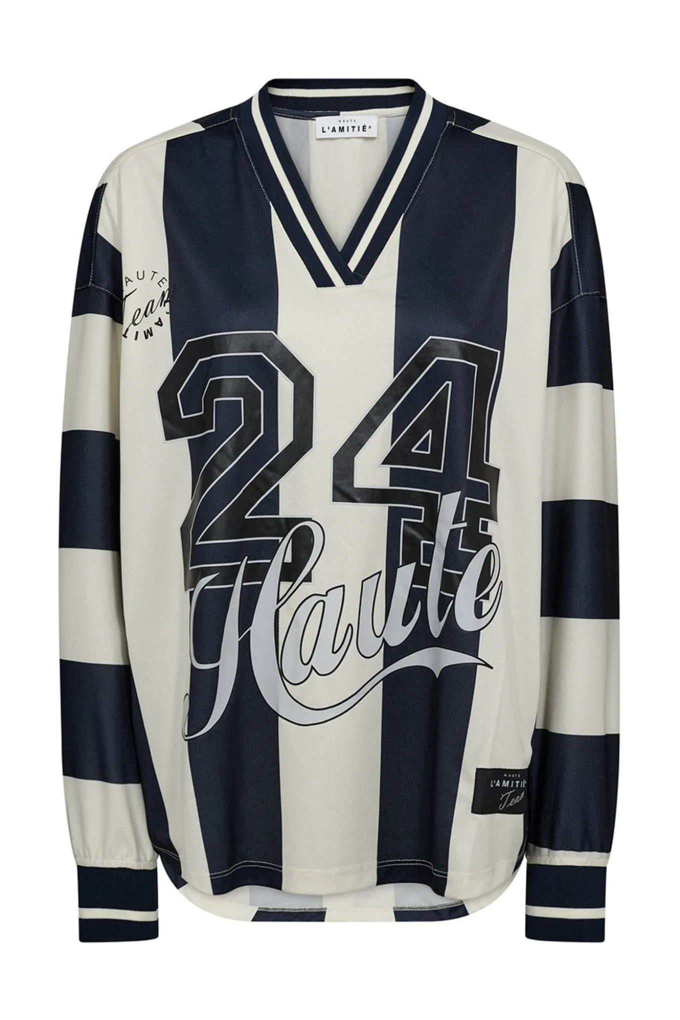 Haute 24 Stripe Blouse Navy/ Pearl HL10419