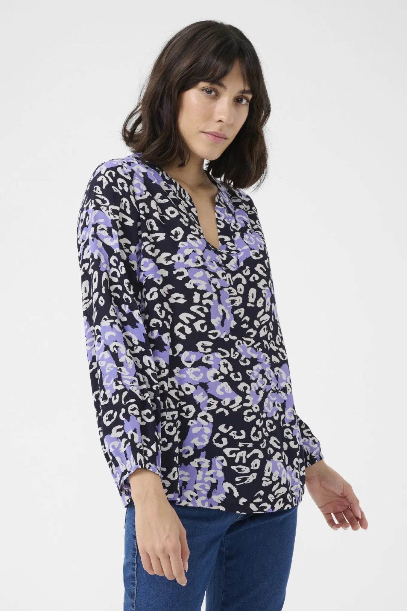 KAjanne Blouse Blue Leopard