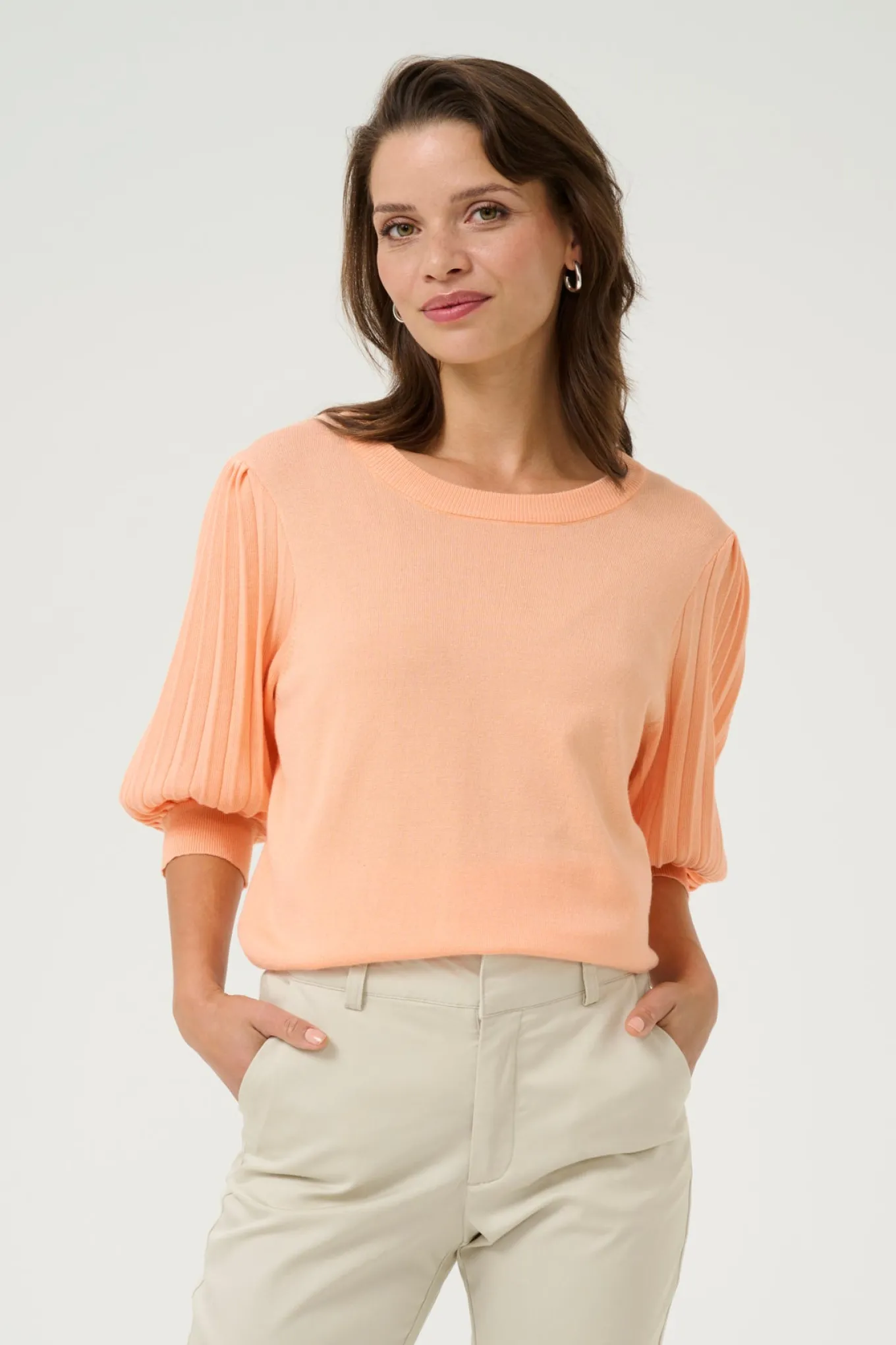 KAlone Knit Pullover 1/2 SL Peach Nectar