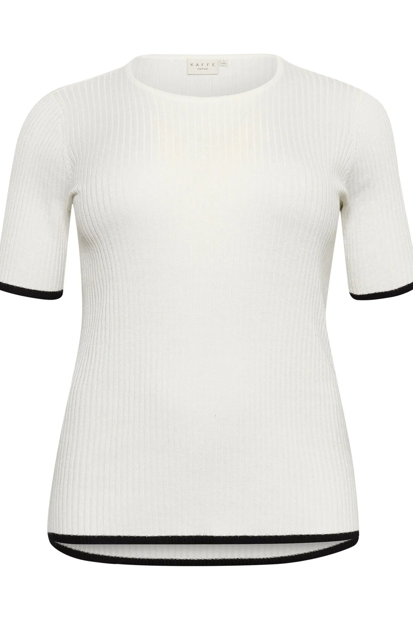 KClizzy rib contrast Pullover Chalk with Black contrast 10583381