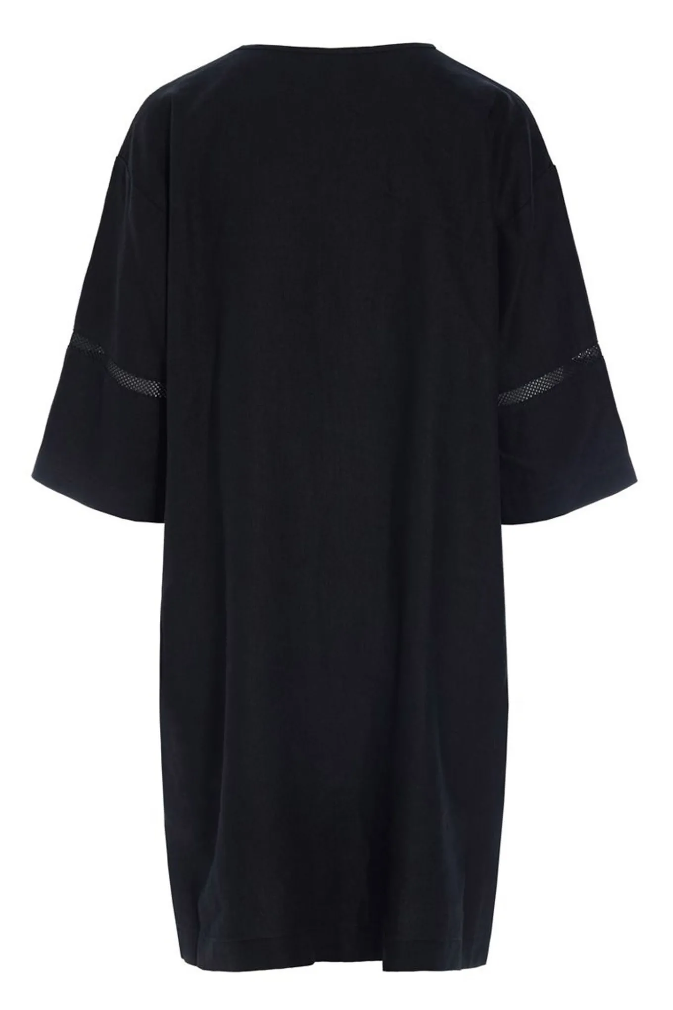Lazy linen kjole med paneler Black 26121415559