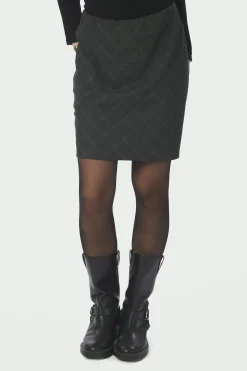 Lunna Check Short Skirt Antracit 168223