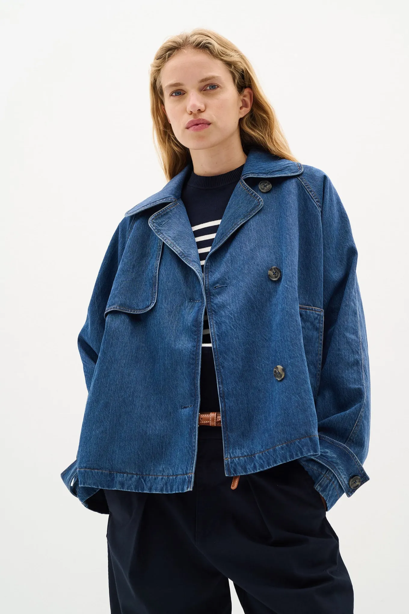 MableIW Minona Short Coat Dark Blue Denim 30110518