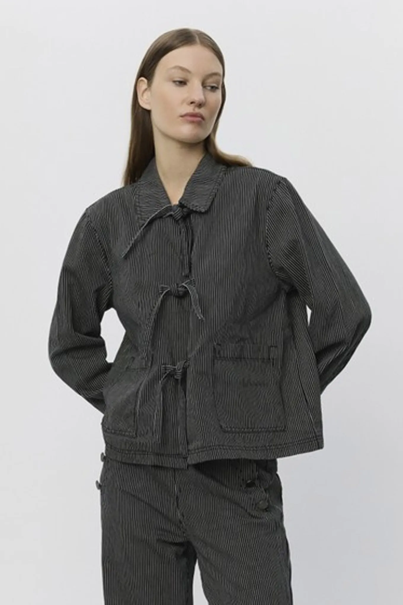 MARLOSW JACKET 1017 Black striped S253107