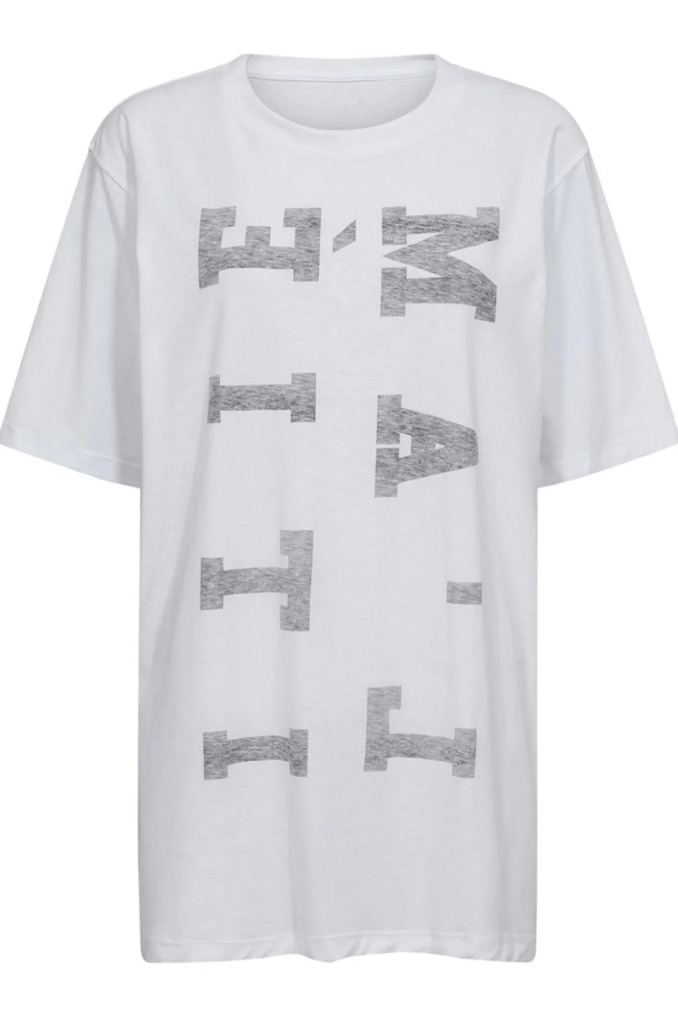 Maxi Reverse Logo Tee White/Black Print HL10231