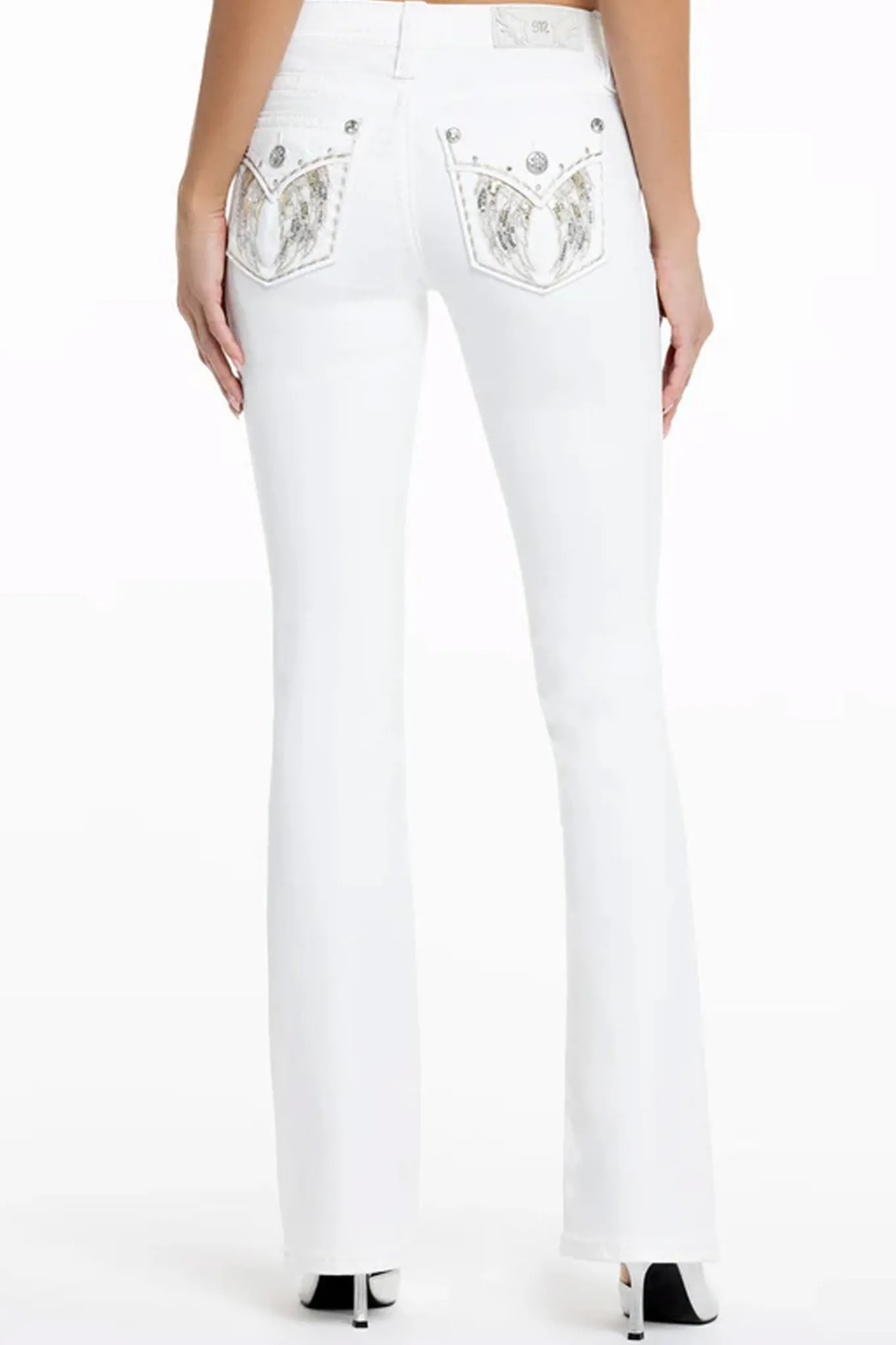 Mid rise boot White Denim
