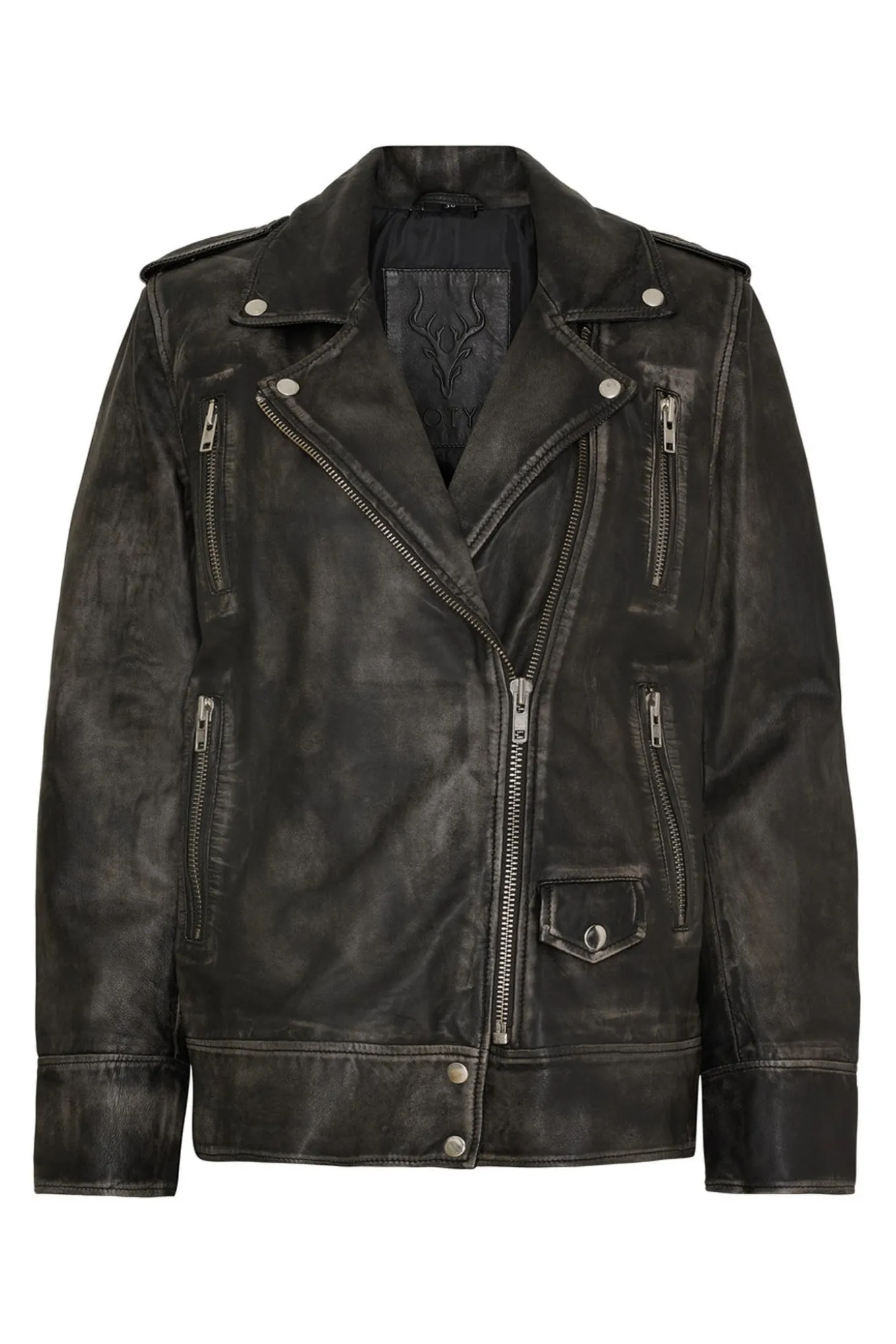 Oversized Biker Grey w. Silver acc. 11297