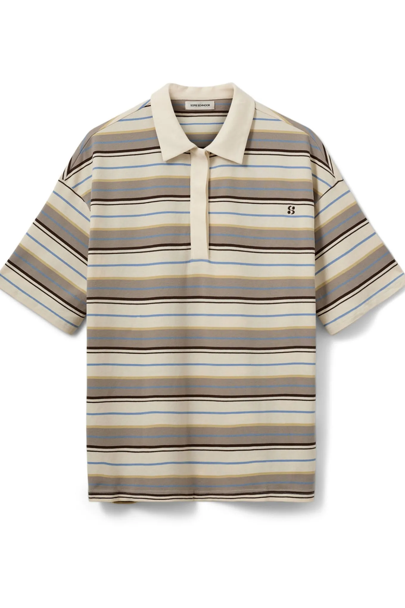 PILSW OVERSIZE STRIPED POLO SH 0140 Off White Striped S261515