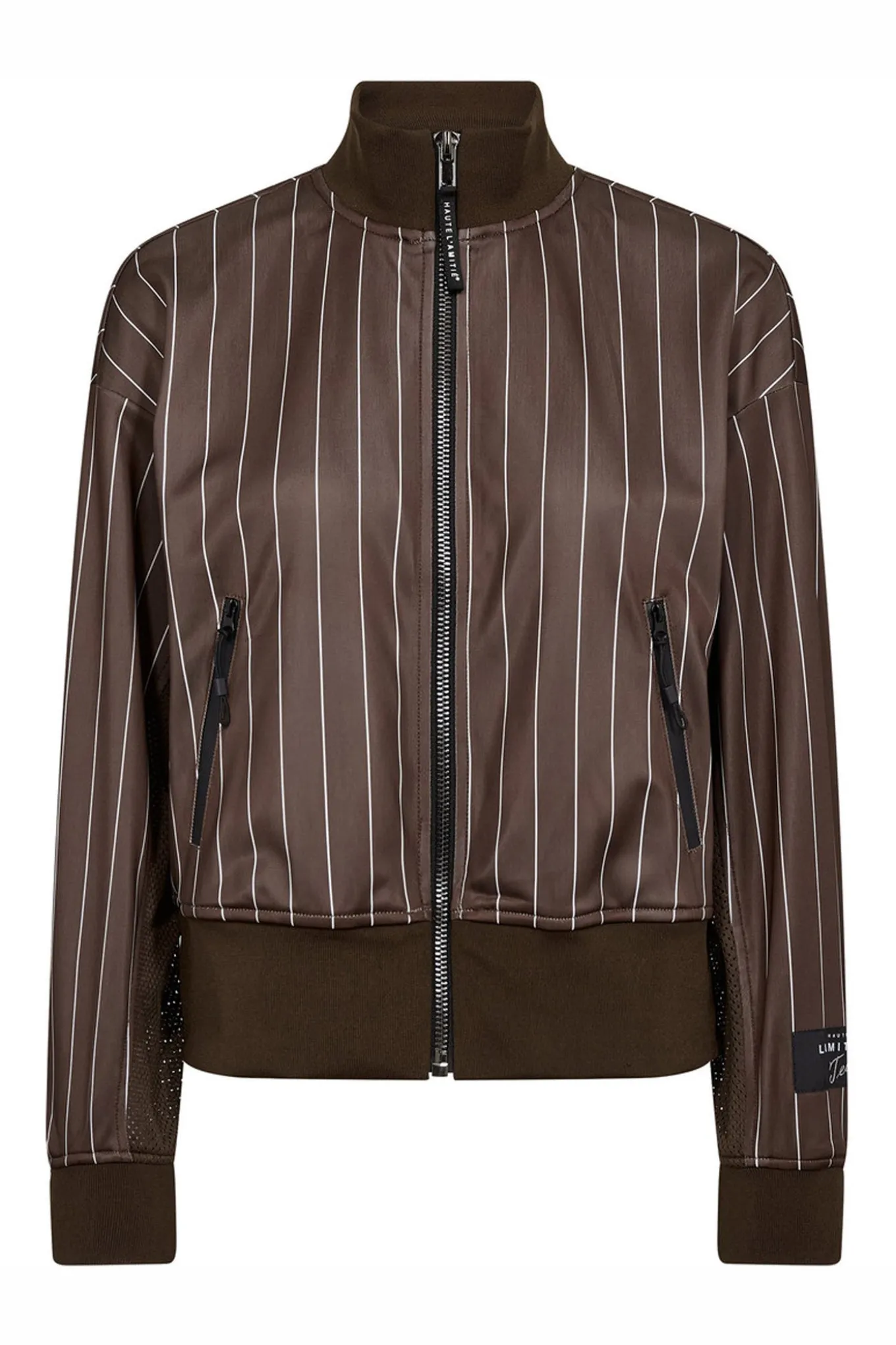 Pin Stripe Zip Sweat Mocca HL10542