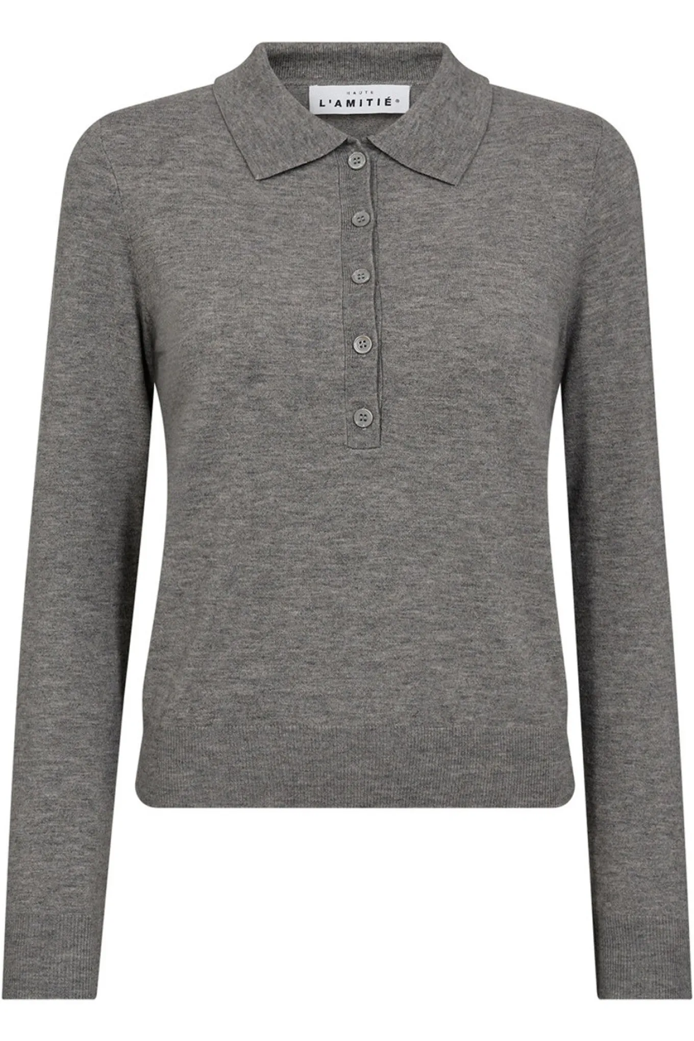 Premiere LS Polo Knit Mid Grey