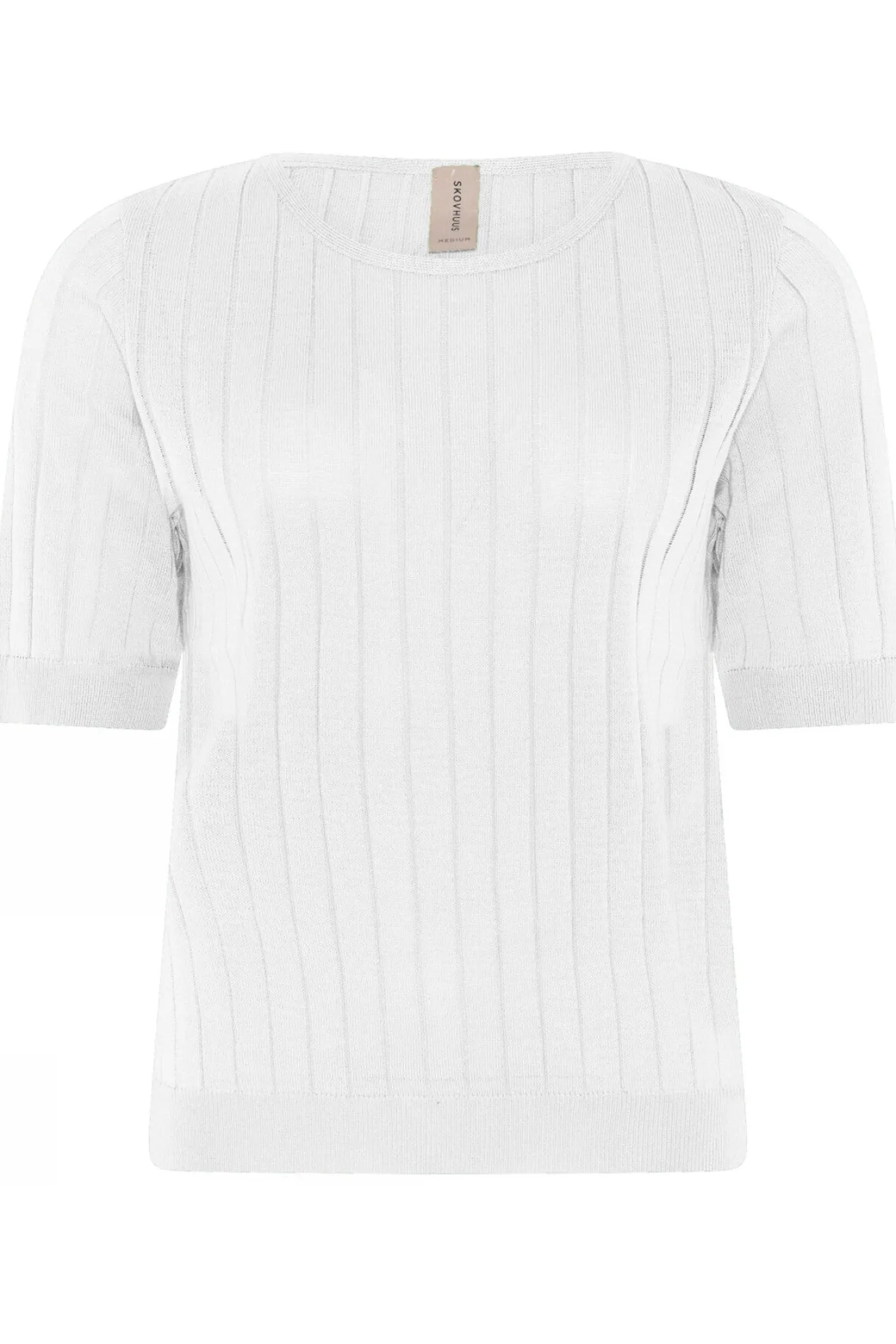 Ribknit Oneck tshirt White