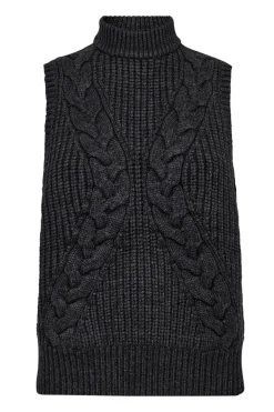 RowCC Cable Knit Top 140Dark Grey 32242