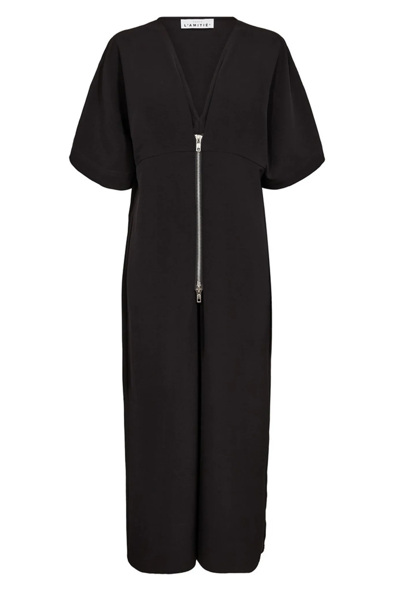 Satari Zip V Dress Black HL10512
