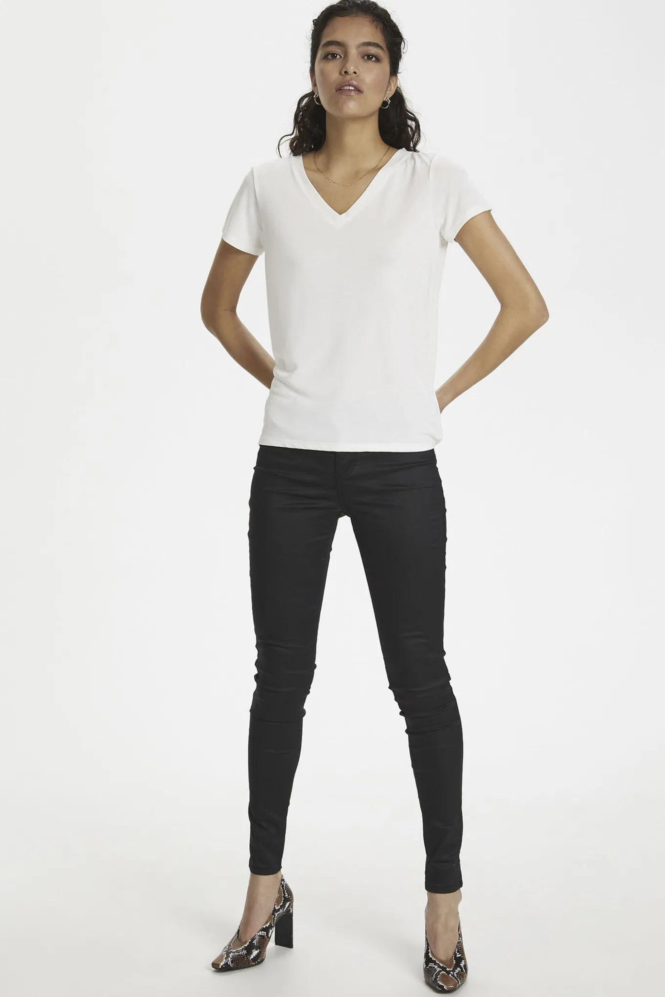 SLColumbine Vneck SS Broken White 30404284