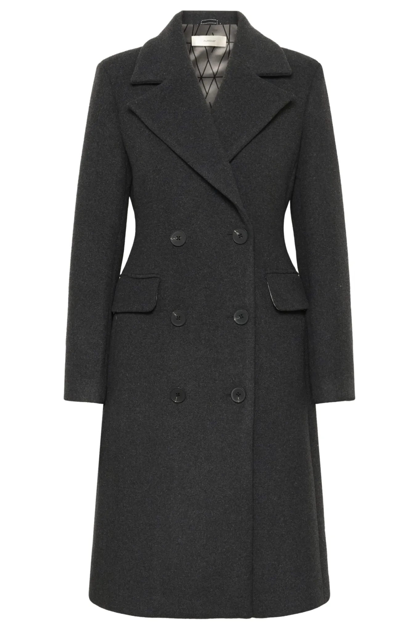 ThoraIW Lapel Coat R Dark grey melange 30110808