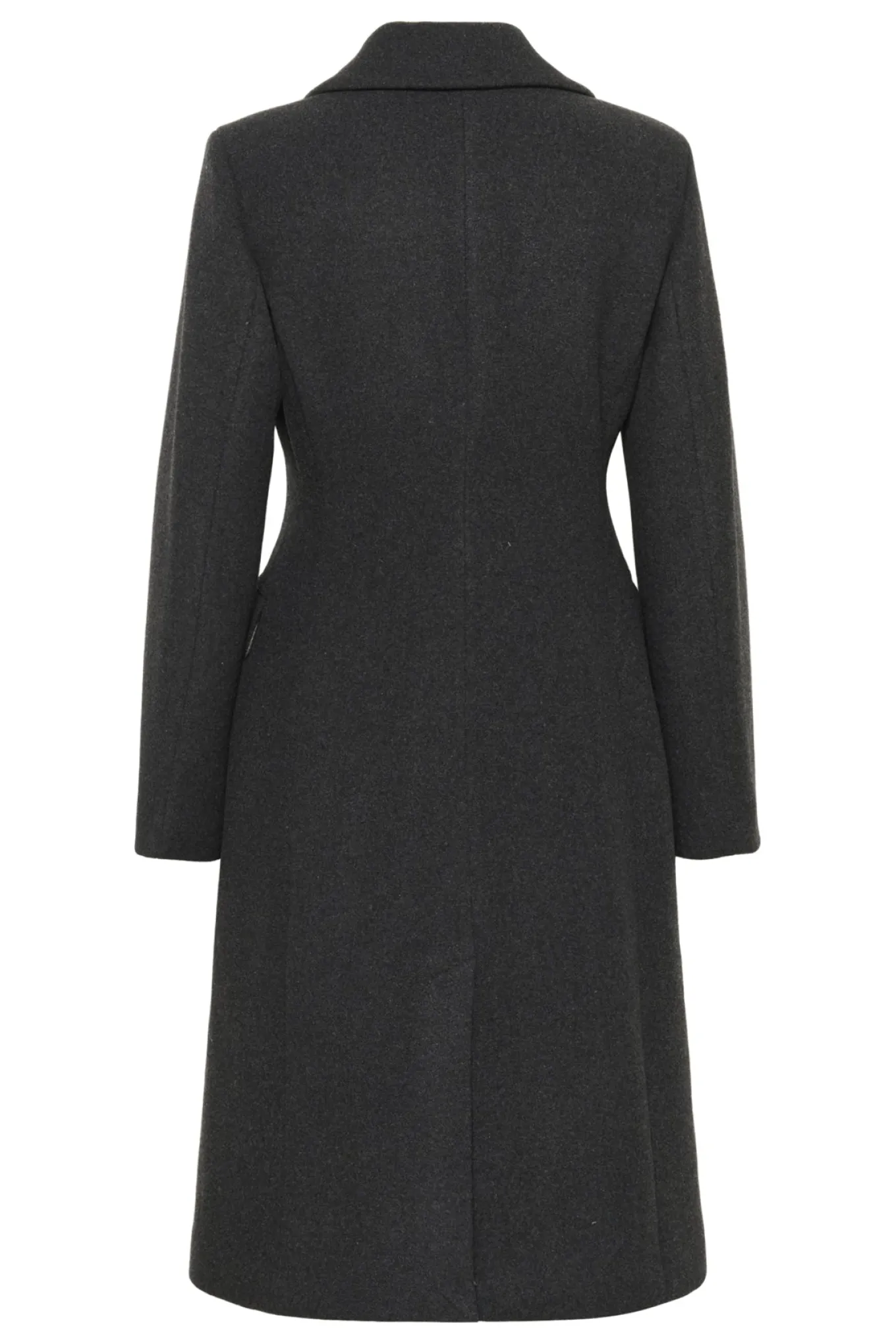 ThoraIW Lapel Coat R Dark grey melange 30110808
