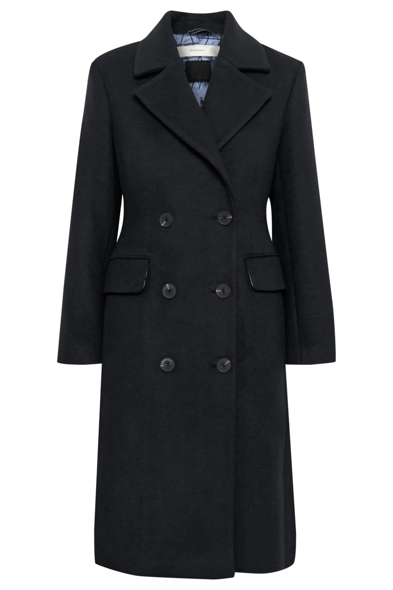 ThoraIW Lapel Coat R Marine Blue 30110808