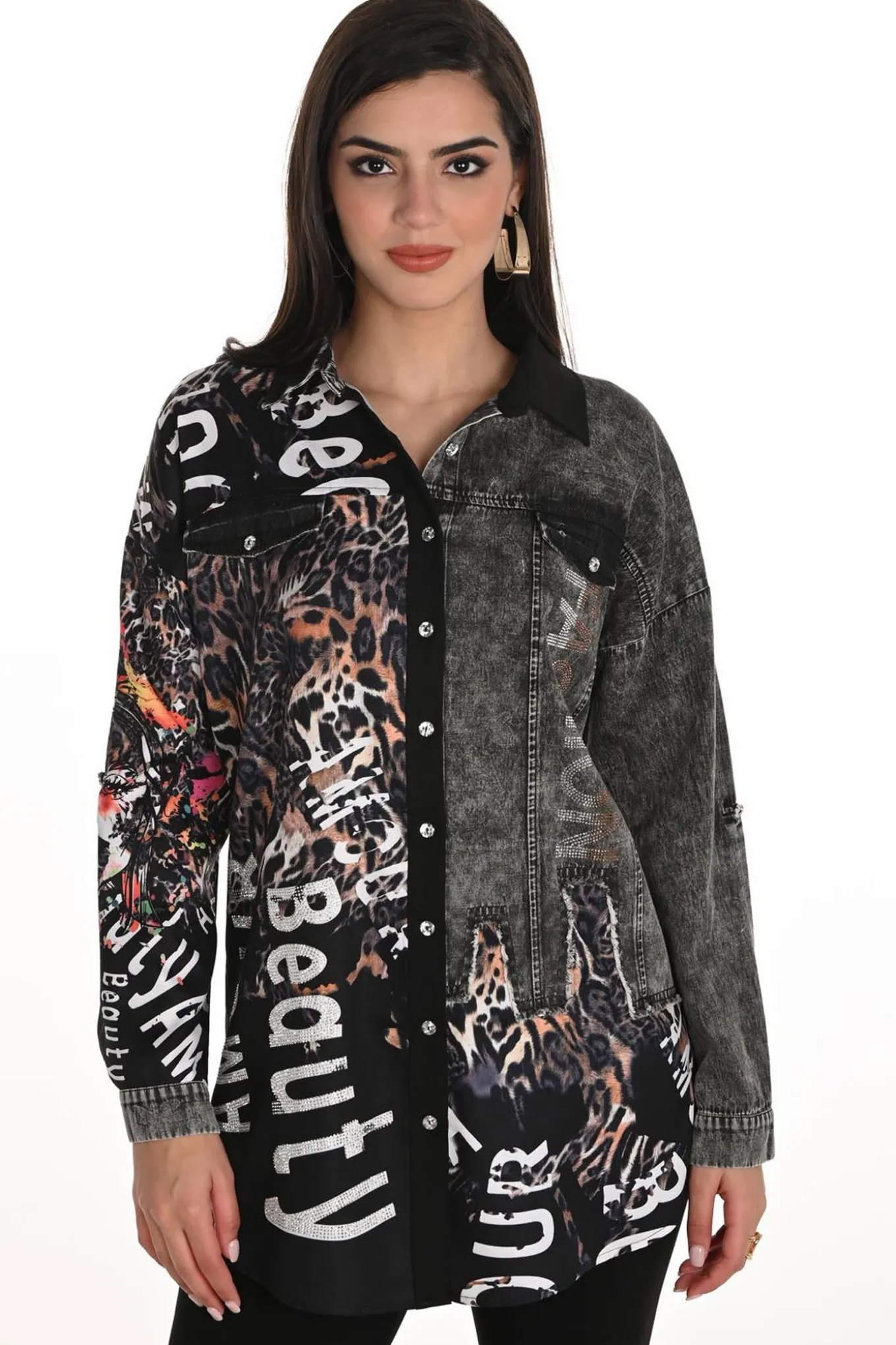 WOVEN BLOUSE Black/Earth 253749