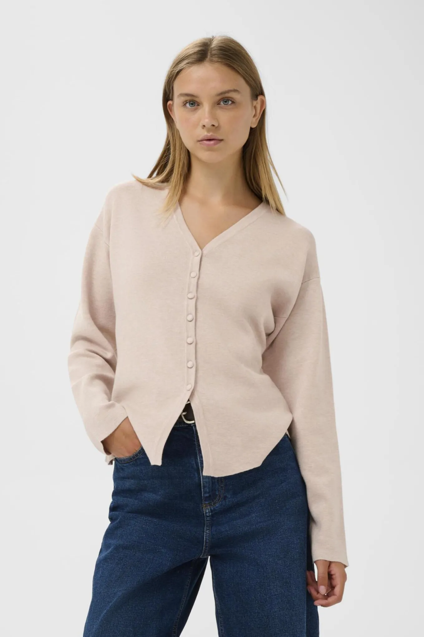 YenahIW Fitted Cardigan Haze Melange 1304031 30111125