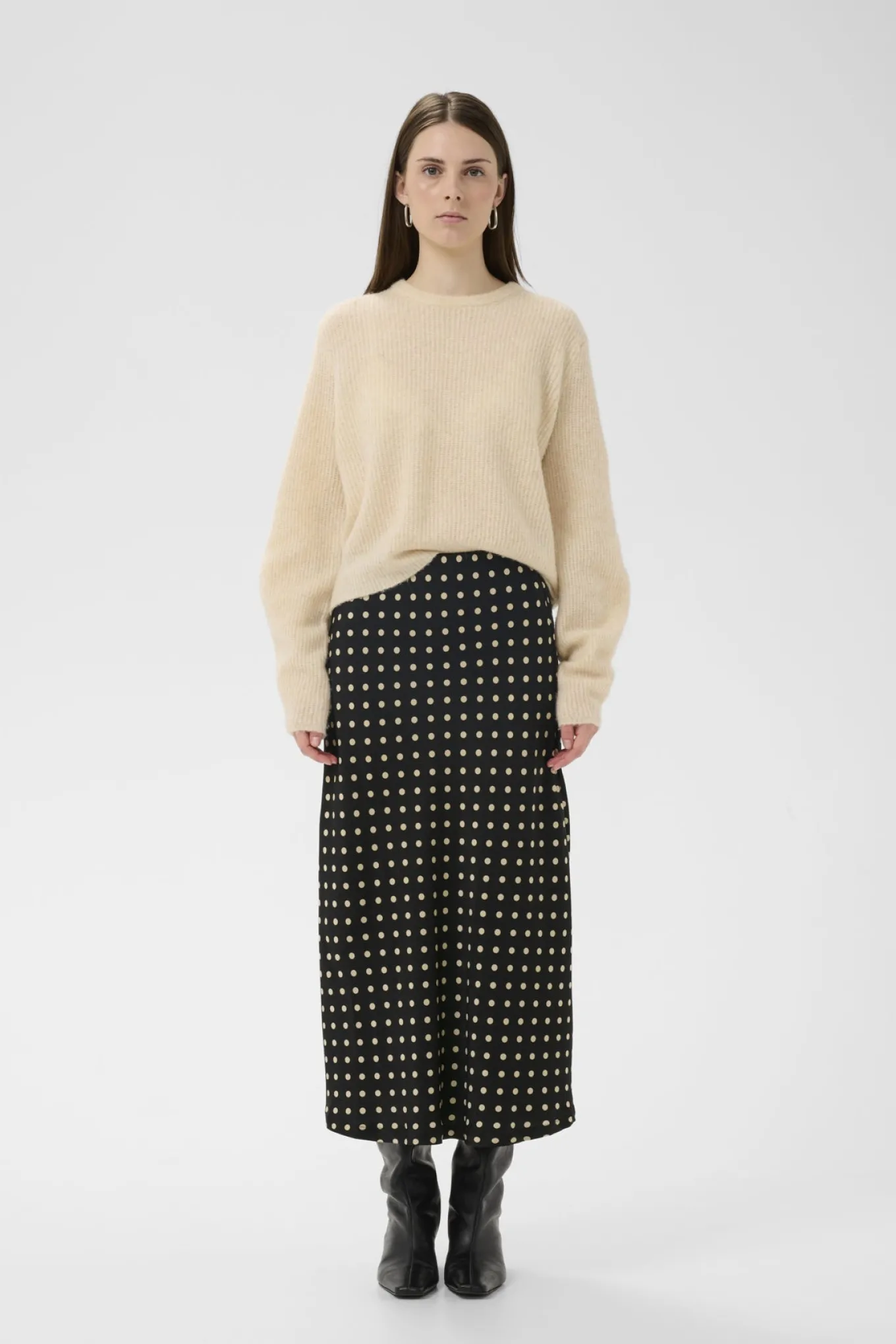 ZeemaIW Skirt Black Spaced Dots 300177 30111244